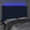 Galvūgalis su LED, mėlynos spalvos, 163x16x118/128cm, audinys