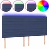 Galvūgalis su LED, mėlynos spalvos, 180x5x118/128cm, audinys