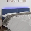 Galvūgalis su LED, mėlynos spalvos, 180x5x78/88cm, audinys