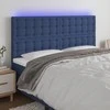 Galvūgalis su LED, mėlynos spalvos, 200x5x118/128cm, audinys