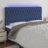 Galvūgalis su LED, mėlynos spalvos, 200x7x118/128cm, audinys