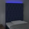 Galvūgalis su LED, mėlynos spalvos, 80x7x118/128cm, audinys