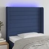 Galvūgalis su LED, mėlynos spalvos, 93x16x118/128cm, audinys