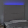 Galvūgalis su LED, pilkas, 100x5x118/128cm, dirbtinė oda