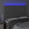 Galvūgalis su LED, pilkas, 144x5x118/128cm, dirbtinė oda