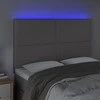 Galvūgalis su LED, pilkas, 144x5x118/128cm, dirbtinė oda