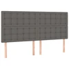 Galvūgalis su LED, pilkas, 160x5x118/128cm, dirbtinė oda