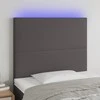 Galvūgalis su LED, pilkas, 80x5x118/128cm, dirbtinė oda