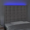 Galvūgalis su LED, pilkas, 90x5x118/128cm, dirbtinė oda