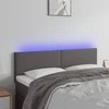 Galvūgalis su LED, pilkos spalvos, 144x5x78/88cm, dirbtinė oda