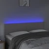 Galvūgalis su LED, pilkos spalvos, 144x5x78/88cm, dirbtinė oda