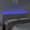 Galvūgalis su LED, pilkos spalvos, 144x5x78/88cm, dirbtinė oda