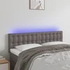 Galvūgalis su LED, pilkos spalvos, 144x5x78/88cm, dirbtinė oda