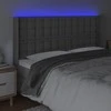 Galvūgalis su LED, pilkos spalvos, 147x16x118/128 cm