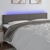 Galvūgalis su LED, pilkos spalvos, 160x5x78/88cm, dirbtinė oda