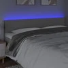 Galvūgalis su LED, pilkos spalvos, 160x5x78/88cm, dirbtinė oda