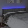 Galvūgalis su LED, pilkos spalvos, 183x16x78/88cm, dirbtinė oda