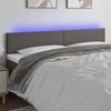Galvūgalis su LED, pilkos spalvos, 200x5x78/88cm, dirbtinė oda