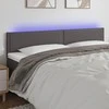 Galvūgalis su LED, pilkos spalvos, 200x5x78/88cm, dirbtinė oda