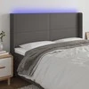Galvūgalis su LED, pilkos spalvos, 203x16x118/128 cm
