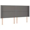 Galvūgalis su LED, pilkos spalvos, 203x16x118/128 cm