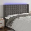 Galvūgalis su LED, pilkos spalvos, 203x16x118/128 cm