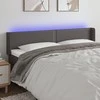 Galvūgalis su LED, pilkos spalvos, 203x16x78/88cm, dirbtinė oda