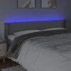 Galvūgalis su LED, pilkos spalvos, 203x16x78/88cm, dirbtinė oda