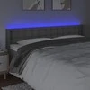 Galvūgalis su LED, pilkos spalvos, 203x16x78/88cm, dirbtinė oda
