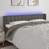Galvūgalis su LED, pilkos spalvos, 203x16x78/88cm, dirbtinė oda