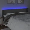 Galvūgalis su LED, pilkos spalvos, 203x16x78/88cm, dirbtinė oda