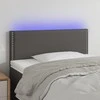 Galvūgalis su LED, pilkos spalvos, 80x5x78/88cm, dirbtinė oda