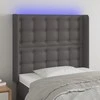 Galvūgalis su LED, pilkos spalvos, 83x16x118/128 cm