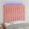 Galvūgalis su LED, rožinės spalvos, 100x5x118/128cm, aksomas