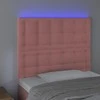 Galvūgalis su LED, rožinės spalvos, 100x5x118/128cm, aksomas