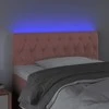 Galvūgalis su LED, rožinės spalvos, 100x7x78/88cm, aksomas