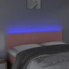 Galvūgalis su LED, rožinės spalvos, 144x5x78/88cm, aksomas