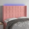 Galvūgalis su LED, rožinės spalvos, 147x16x118/128cm, aksomas