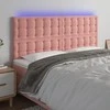 Galvūgalis su LED, rožinės spalvos, 160x5x118/128cm, aksomas