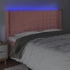 Galvūgalis su LED, rožinės spalvos, 163x16x118/128cm, aksomas