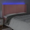 Galvūgalis su LED, rožinės spalvos, 163x16x118/128cm, aksomas