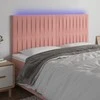 Galvūgalis su LED, rožinės spalvos, 180x5x118/128cm, aksomas