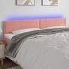 Galvūgalis su LED, rožinės spalvos, 180x5x78/88cm, aksomas