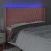 Galvūgalis su LED, rožinės spalvos, 183x16x118/128cm, aksomas