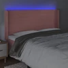 Galvūgalis su LED, rožinės spalvos, 203x16x118/128cm, aksomas