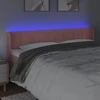 Galvūgalis su LED, rožinės spalvos, 203x16x78/88cm, aksomas