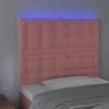 Galvūgalis su LED, rožinės spalvos, 80x5x118/128cm, aksomas