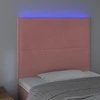 Galvūgalis su LED, rožinės spalvos, 80x5x118/128cm, aksomas