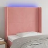 Galvūgalis su LED, rožinės spalvos, 83x16x118/128cm, aksomas
