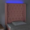Galvūgalis su LED, rožinės spalvos, 83x16x118/128cm, aksomas